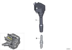 Катушка зажигания/свеча зажигания для BMW I12N i8 B38X (схема запасных частей)