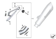 Доп.элементы спортивного глушителя Нж для BMW K21 R nineT (0A06, 0A16) 0 (схема запасных частей)