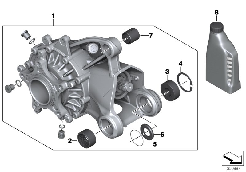 Угловой редуктор Зд для BMW K53 R 1250 R 19 (0J71, 0J73) 0 (схема запчастей)