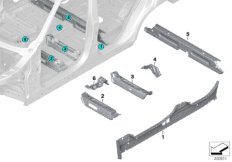 Нижние части Зд Внутр для BMW F15 X5 50iX 4.0 N63N (схема запасных частей)