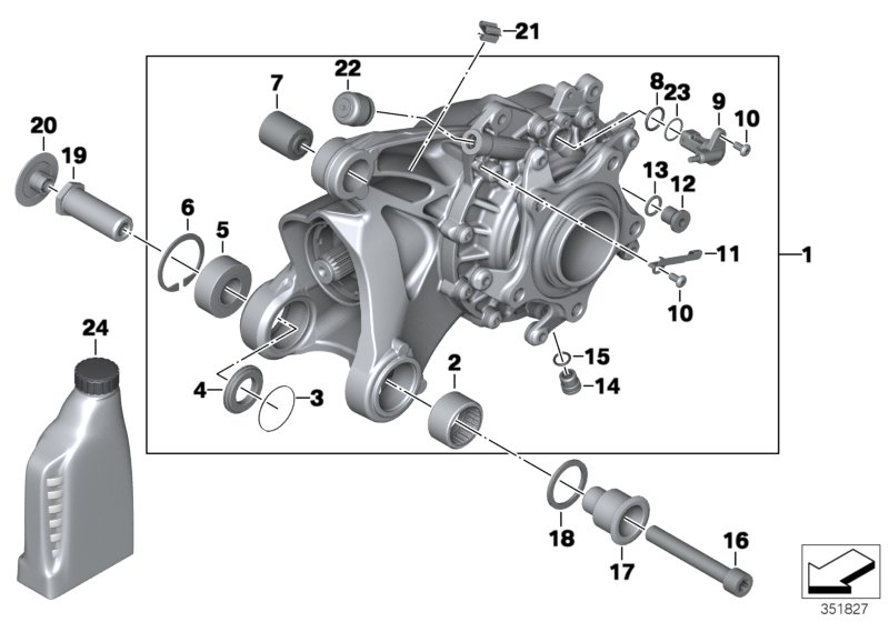 Угловой редуктор,Integral ABS,поколен.2 для BMW K25 R 1200 GS 04 (0307,0317) 0 (схема запчастей)