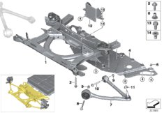 Балка переднего моста/поперечный рычаг для BMW I01 i3 60Ah Rex IB1 (схема запасных частей)