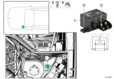 Реле электровентилятора двигателя K5 для BMW F15 X5 35iX N55 (схема запасных частей)