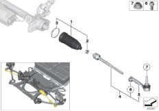 Рулевые тяги/тяги рулевой трапеции для BMW I01N i3s 94Ah IB1 (схема запасных частей)