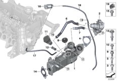 Система нейтрализации ОГ, охлаждение для BMW R60 One D N47N (схема запасных частей)