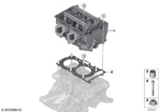 головка блока цилиндров для BMW I01N i3 120Ah Rex XB4 (схема запасных частей)