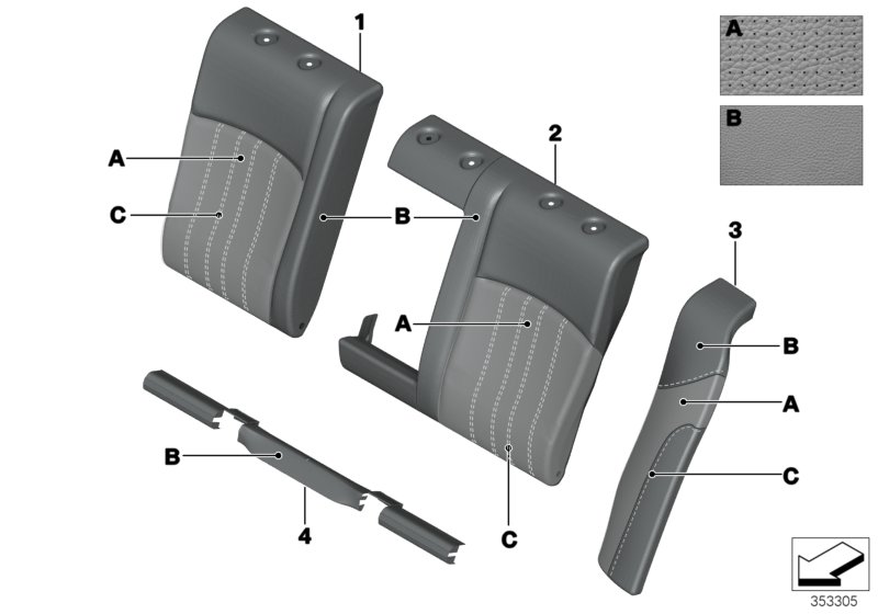 Люк Individual, климат-кожа,сиденье Зд для BMW F10 M5 S63N (схема запчастей)