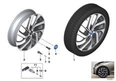 Л/с диск BMW i турбинный диз. 428 - 19'' для BMW I01N i3 94Ah Rex XB4 (схема запасных частей)