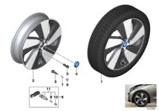 Л/с диск BMW i турбинный диз. 429 - 19'' для BMW I01N i3 94Ah Rex XB4 (схема запасных частей)