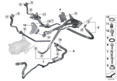 Маслопроводы / Adaptive Drive для BMW F15 X5 35iX N55 (схема запасных частей)