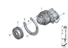 Насос гидроусилителя рулевого управления для BMW F86 X6 M S63R (схема запасных частей)