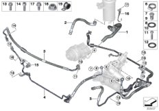 Масляные трубопроводы для BMW F16 X6 50iX 4.4 N63N (схема запасных частей)