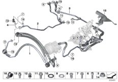Маслопроводы/Adaptive Drive+акт.руль для BMW F15 X5 50iX 4.4 N63N (схема запасных частей)