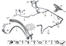 Маслопроводы / Adaptive Drive для BMW F16 X6 50iX 4.4 N63N (схема запасных частей)