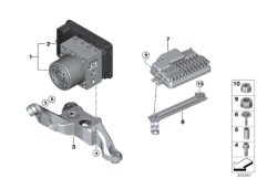 Гидроагрегат DSC/ЭБУ/кронштейн для MINI F55 Cooper B38 (схема запасных частей)