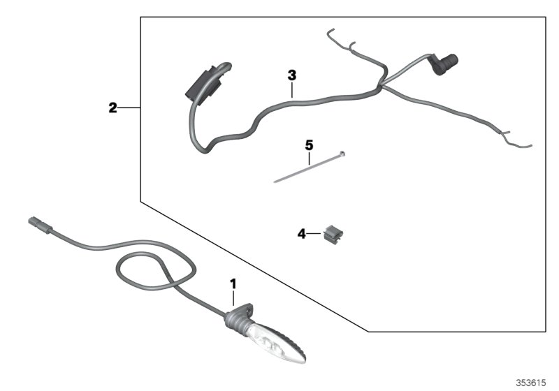Светодиодный указатель поворота для BMW K47 S 1000 R (0D02, 0D12) 0 (схема запчастей)
