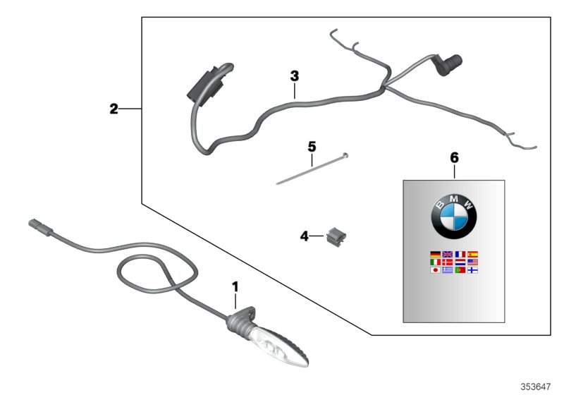 Светодиодный указатель поворота для BMW K46 S 1000 RR 10 (0507,0517) 0 (схема запчастей)