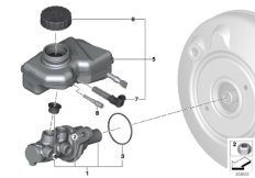 Главный тормозной цилиндр/бачок для MINI F60 Cooper S ALL4 B48 (схема запасных частей)