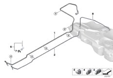 Топливопровод/ элементы крепления для BMW R55 Cooper S N14 (схема запасных частей)