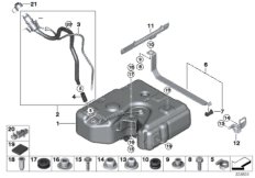Бачок SCR / доп.элементы / провода для BMW F11N 525dX N47S1 (схема запасных частей)