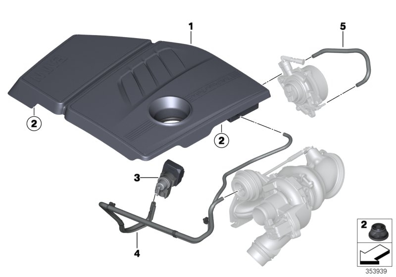 Вакуумная сист.управл.турбонагнетателем для BMW F21 114i N13 (схема запчастей)