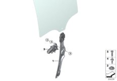 Механизм перемещения стекла двери Зд для BMW F15 X5 50iX 4.0 N63N (схема запасных частей)