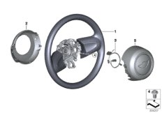 Рулевое колесо с НПБ для BMW F55 Cooper D B37 (схема запасных частей)