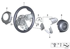 Спортивное рулевое колесо с НПБ для BMW F56 Cooper S B46 (схема запасных частей)