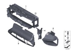 Воздуховоды для BMW F82 M4 S55 (схема запасных частей)