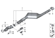 Катализатор/передний доп.глушитель для BMW F15 X5 30dX N57N (схема запасных частей)