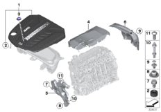 Звукоизоляционный кожух двигателя для BMW F15 X5 30dX N57N (схема запасных частей)