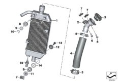 Радиатор охлаждающей жидкости для MOTO K17 C evolution (0C03) 0 (схема запасных частей)