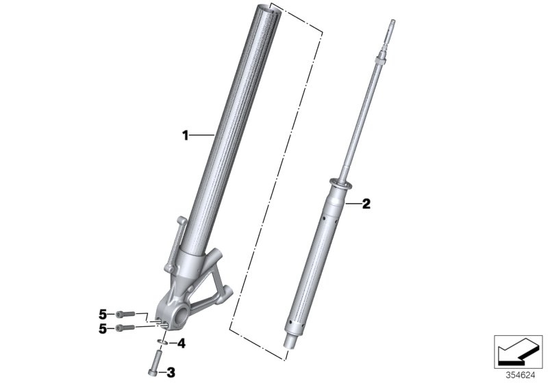 Подвижная трубка/амортизатор для BMW K47 S 1000 R 17 (0D52, 0D62) 0 (схема запчастей)