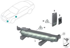 Фонарь указателя поворота Пд/Бок для BMW RR6 Dawn N74R (схема запасных частей)