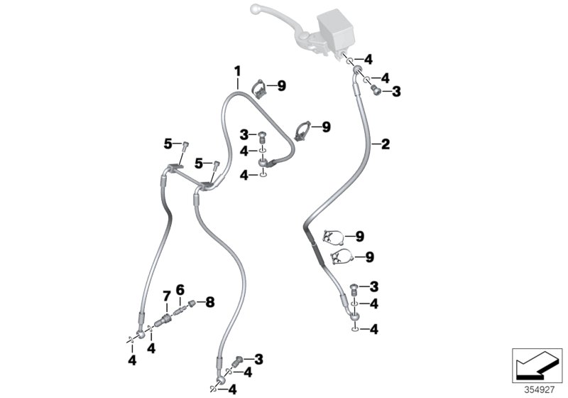 Трубопроводы тормозного привода ABS Пд для MOTO K17 C evolution (0C03) 0 (схема запчастей)