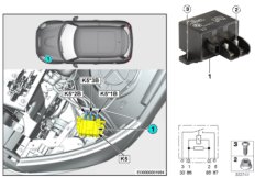 Реле электровентилятора двигателя K5 для BMW F54 JCW ALL4 B48 (схема запасных частей)