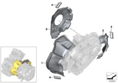Коробка передач E, доп.элементы для BMW I01 i3 60Ah Rex IB1 (схема запасных частей)