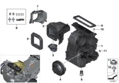 Детали корпуса кондиционера для BMW I01N i3 94Ah IB1 (схема запасных частей)