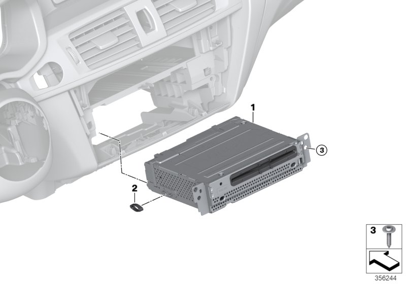 Базовое головное устройство Media для BMW F25 X3 18i N20 (схема запчастей)