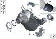 Катализатор/сажевый фильтр для BMW F15 X5 25d N47S1 (схема запасных частей)
