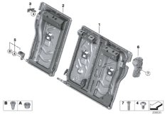 Каркас подушки базового сиденья Зд для BMW F36 430d N57N (схема запасных частей)