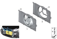 Кожух вентилятора-дополнительн.элементы для BMW I01N i3s 94Ah IB1 (схема запасных частей)