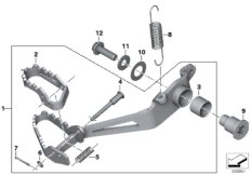 Педаль тормоза, регулируемая для BMW K51 R 1250 GS Adv. (0J51, 0J53) 0 (схема запасных частей)