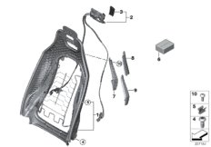 Каркас спинки переднего сиденья для BMW I12 i8 B38 (схема запасных частей)