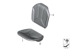 Мягкая часть и обивка заднего сиденья для BMW I12N i8 B38X (схема запасных частей)
