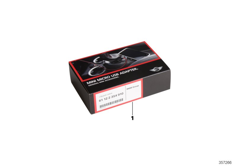 Переход.кабель для устройств с Micro USB для BMW R55 Cooper N12 (схема запчастей)