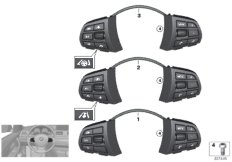 Выключатель на м/ф рулевом колесе Basis для BMW F15 X5 25d N47S1 (схема запасных частей)