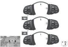 Выключатель на м/ф рулевом колесе Sport для BMW F15 X5 30dX N57N (схема запасных частей)
