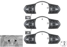 Переключатель м/ф рул.колеса M-Sport для BMW F15 X5 25dX B47 (схема запасных частей)