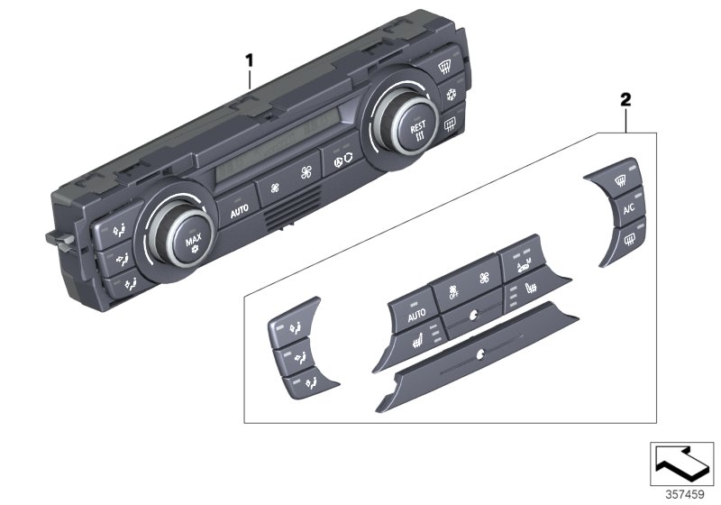Панель управления автом.сист.кондицион. для BMW E84 X1 25iX N52N (схема запчастей)